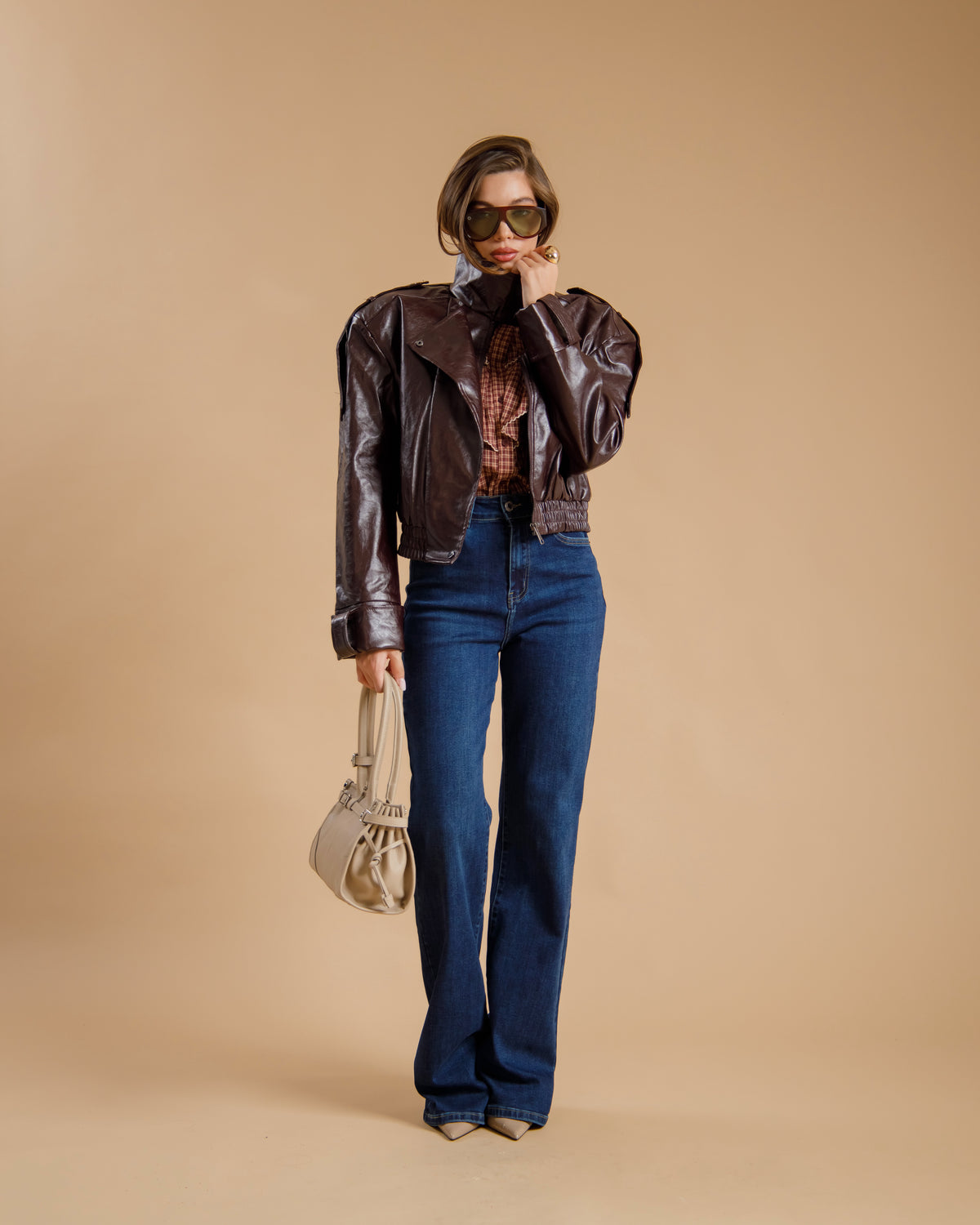 Bomber crop con colletto BORDEUAX - CV2223