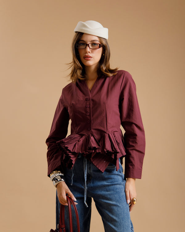 Camicia con orlo plissè - 22862