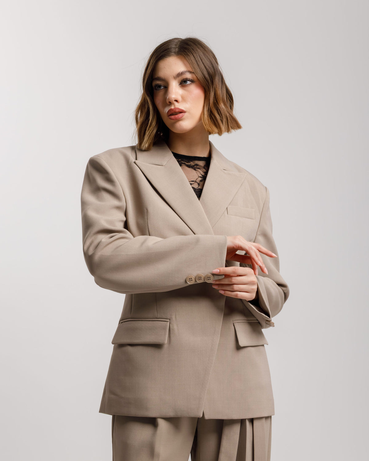 Blazer monopetto strutturato TORTORA - 3182 slcT