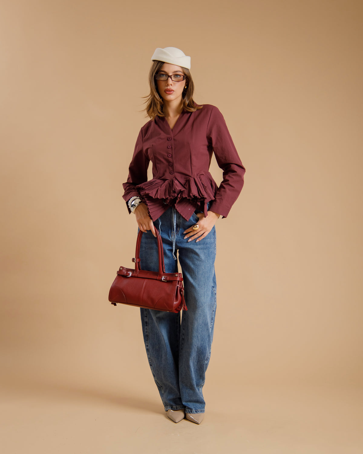 Camicia con orlo plissè - 22862
