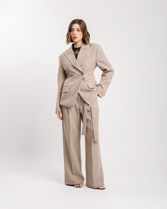 Pantaloni palazzo con fusciacca TORTORA - M778