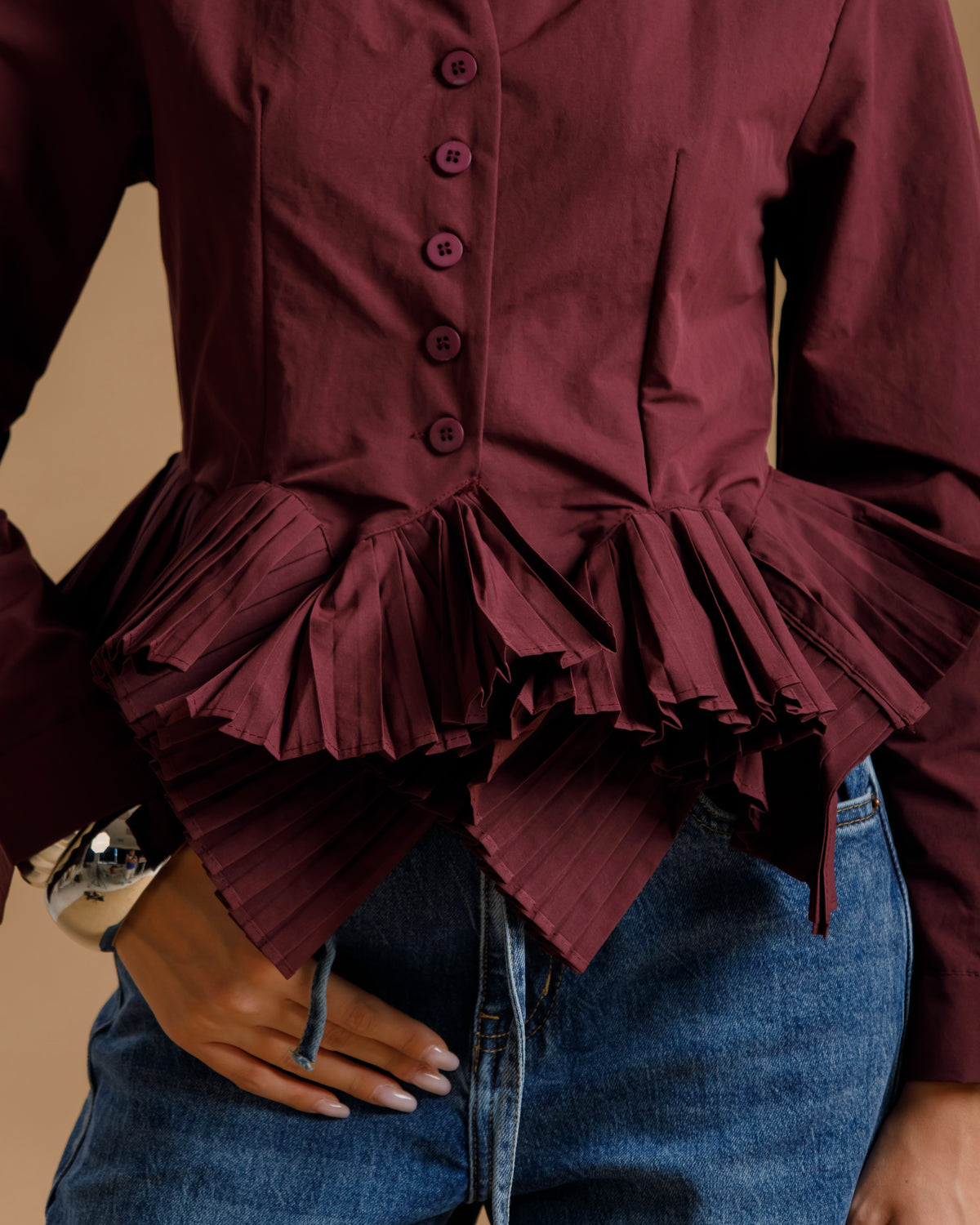 Camicia con orlo plissè - 22862