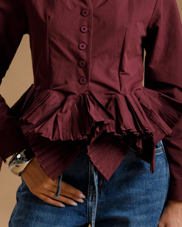 Camicia con orlo plissè - 22862