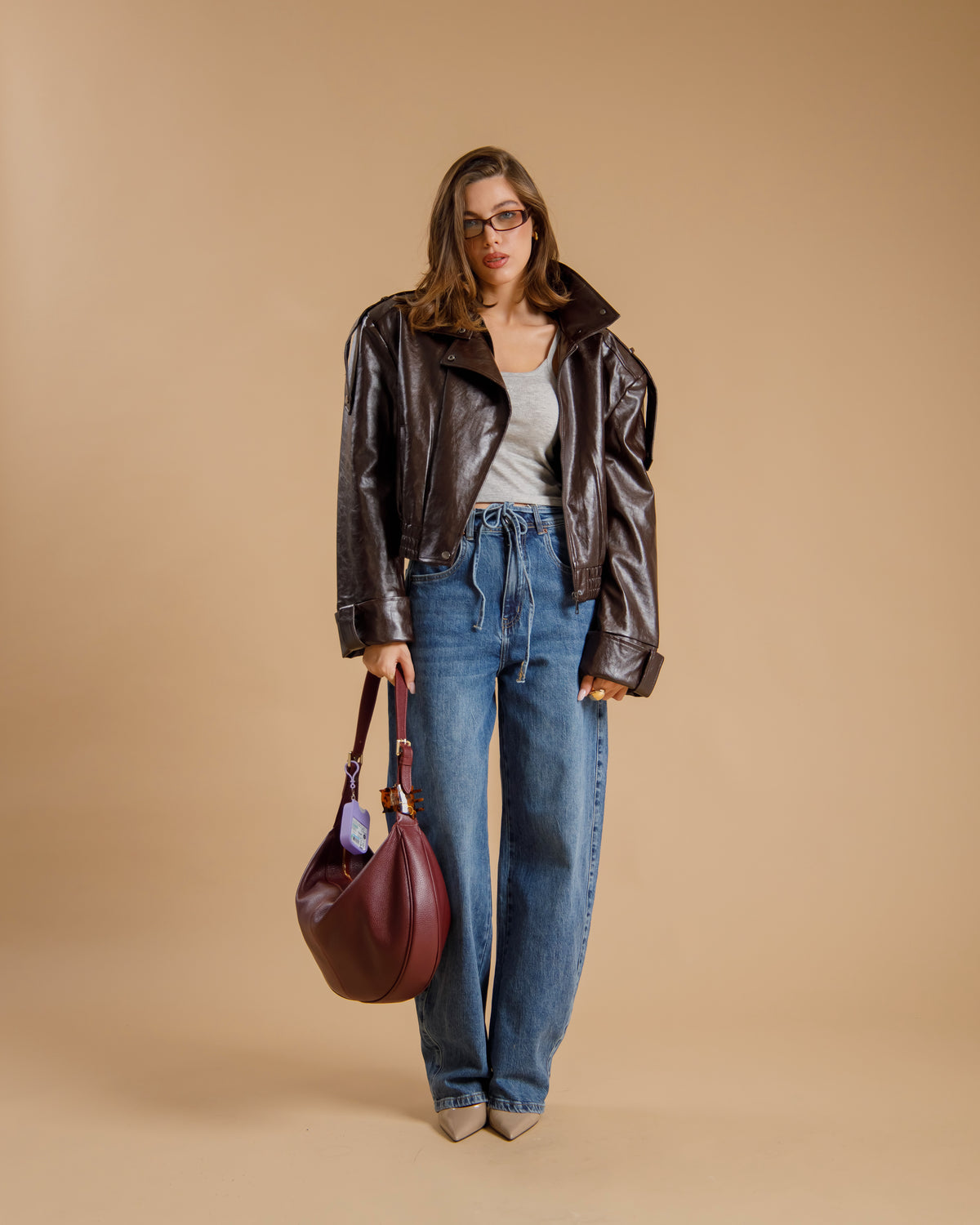 Jeans barrel fit con laccetto - 9641