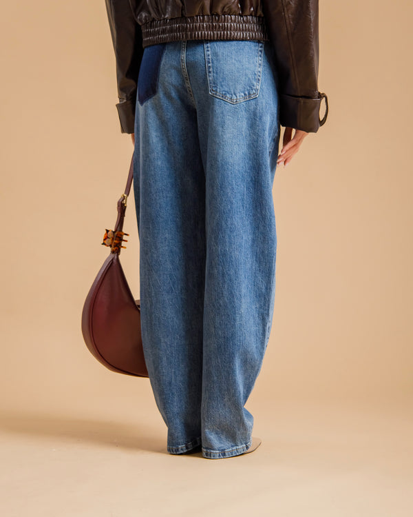 Jeans barrel fit con laccetto - 9641