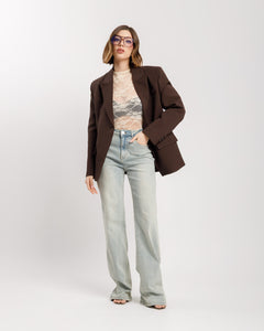 Blazer monopetto strutturato MARRONE- 3182 slc