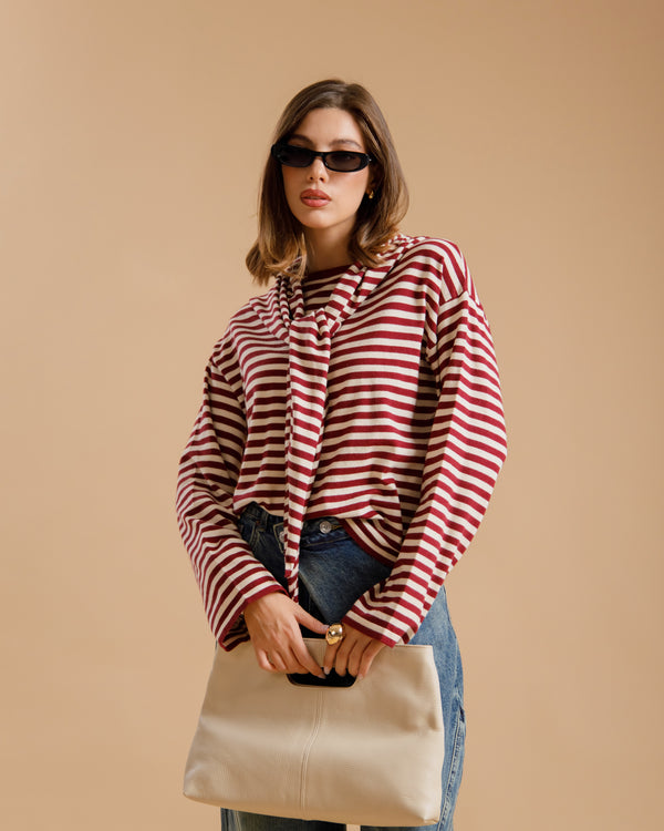 Maglia in viscosa con foulard - AO1706