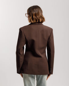 Blazer monopetto strutturato MARRONE- 3182 slc