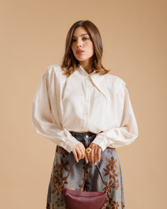 Camicia in viscosa con spalline CREMA - 31676