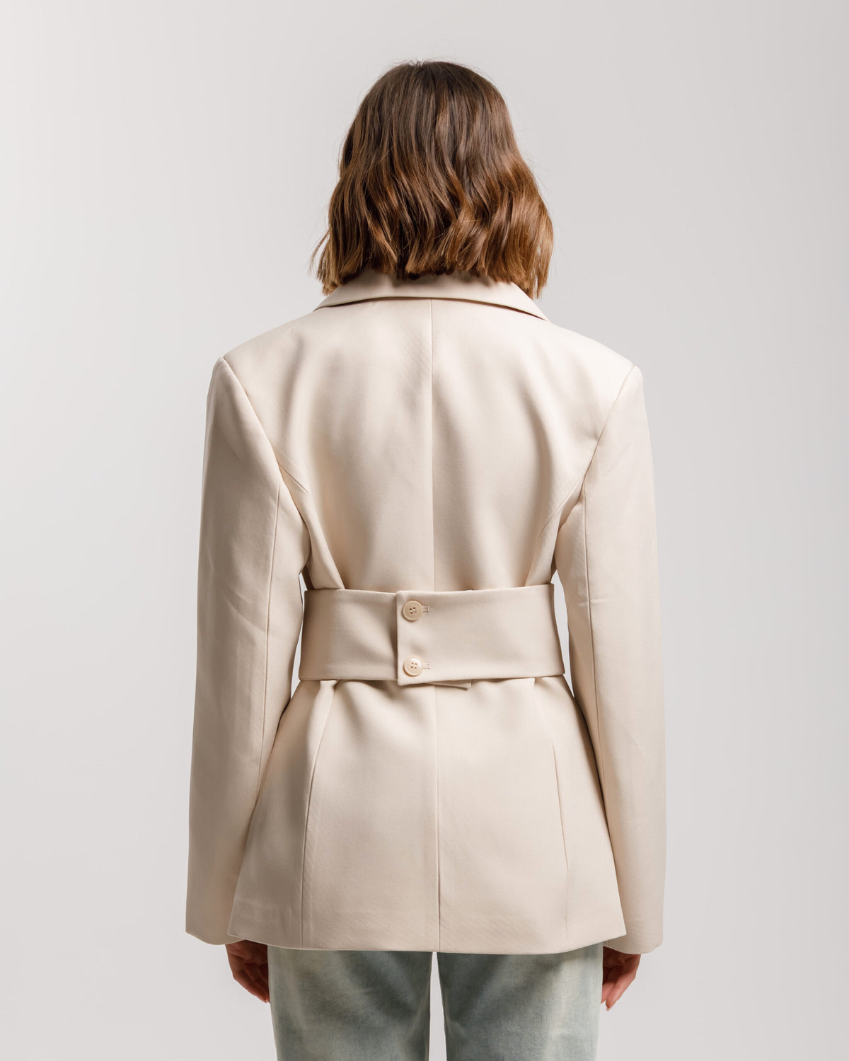 Blazer monopetto con fusciacca crema - 3190 slcT