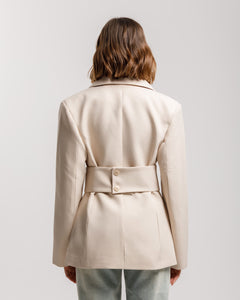 Blazer monopetto con fusciacca crema - 3190 slcT