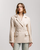 Blazer monopetto con fusciacca crema - 3190 slcT