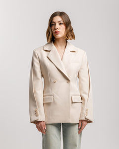 Blazer monopetto con fusciacca crema - 3190 slcT
