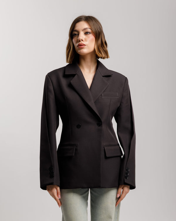Blazer monopetto con fusciacca NERO - 3190 Slc