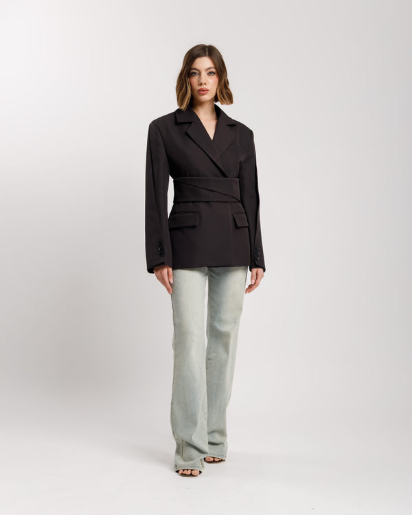 Blazer monopetto con fusciacca NERO - 3190 Slc