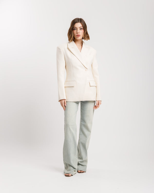 Blazer monopetto strutturato PANNA - 3182 slcTT