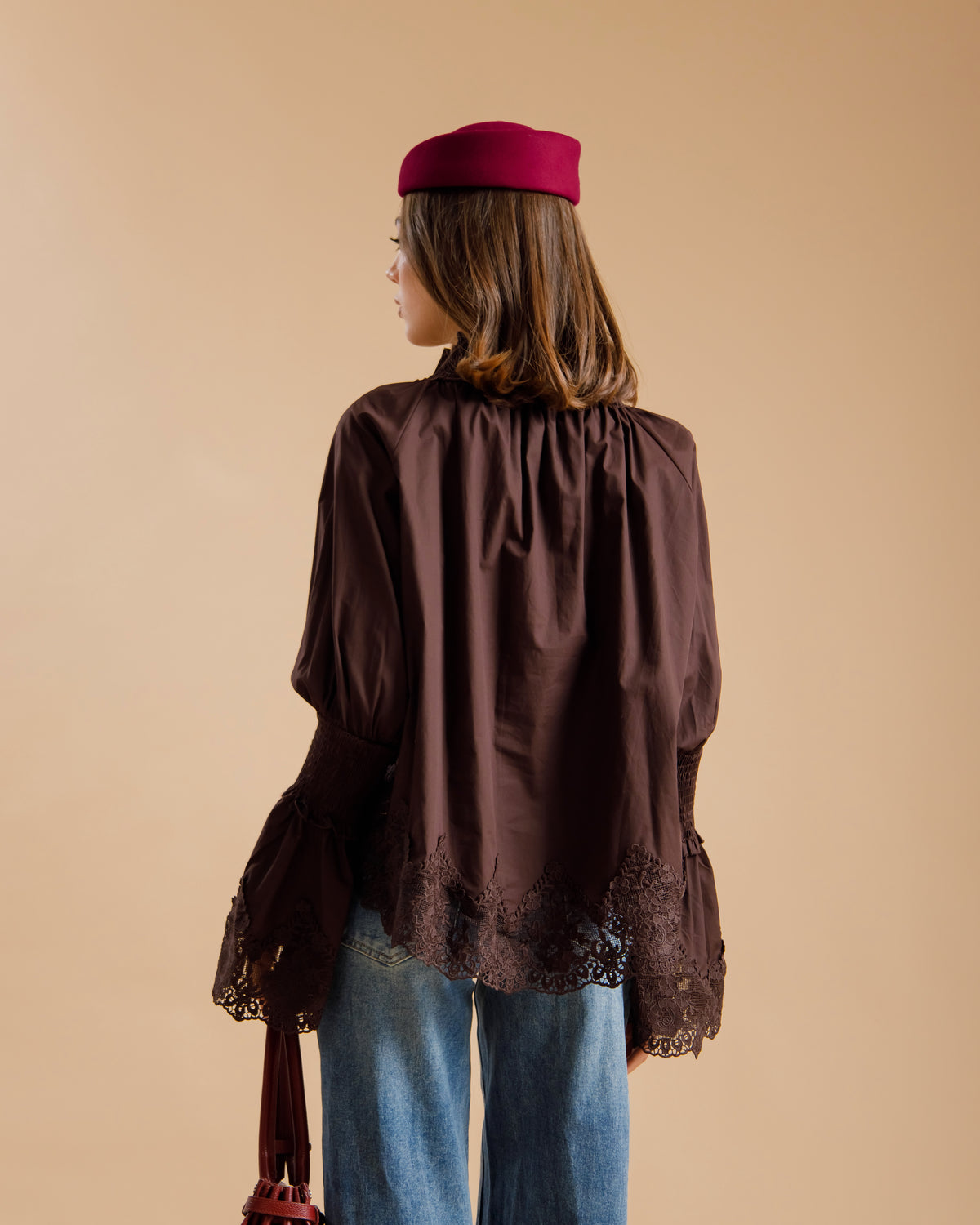 Camicia boho MARRONE - 31692