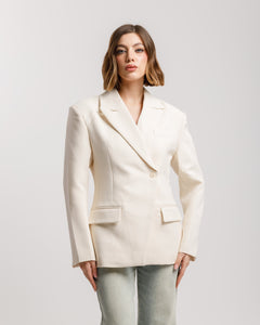 Blazer monopetto strutturato PANNA - 3182 slcTT
