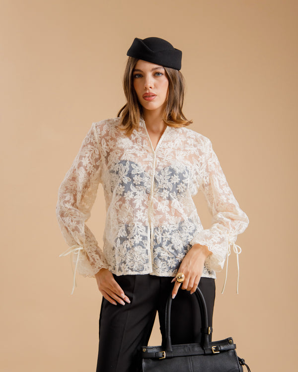 Camicia in pizzo PANNA - JM22828