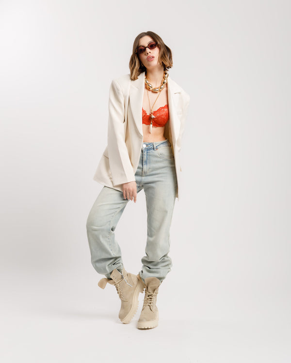 Blazer monopetto strutturato PANNA - 3182 slcTT