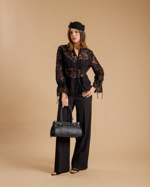 Camicia in pizzo NERA - JM22828