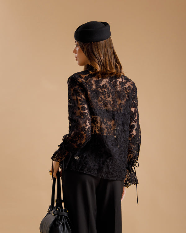 Camicia in pizzo NERA - JM22828