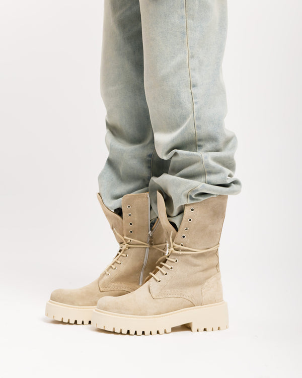 Anfibi in suede BEIGE CHIARO - 3000