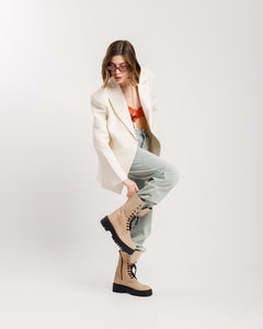 Anfibi in suede BEIGE - 3000