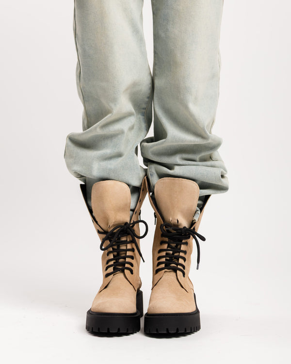 Anfibi in suede BEIGE - 3000