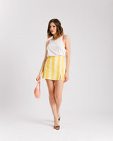 Minigonna shorts a righe GIALLA - AS9131