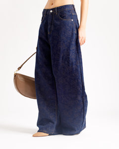 Jeans jacquard floreale - P16680