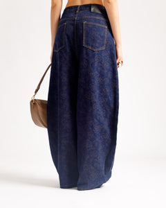 Jeans jacquard floreale - P16680