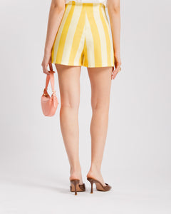 Minigonna shorts a righe GIALLA - AS9131
