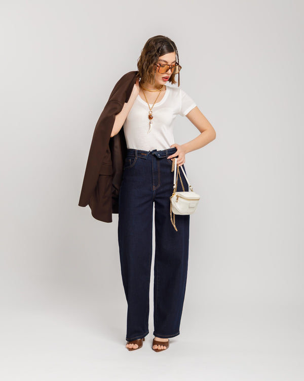 Jeans ballon con risvolto - 8963