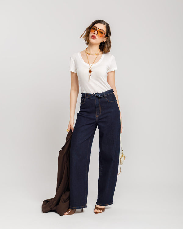Jeans ballon con risvolto - 8963