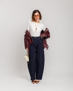 Jeans ballon cintura denim - 9353