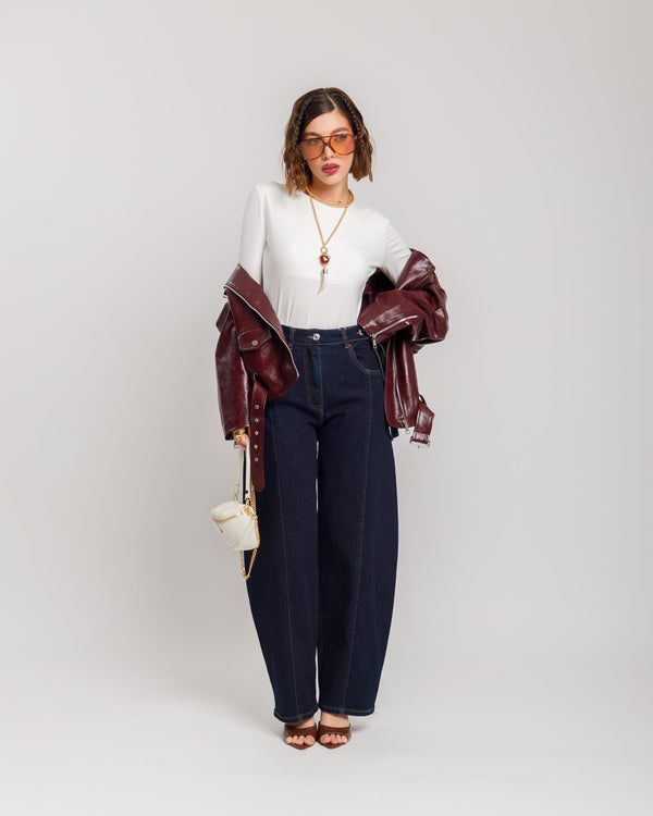 Jeans ballon cintura denim - 9353