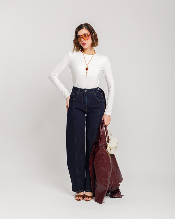 Jeans ballon cintura denim - 9353