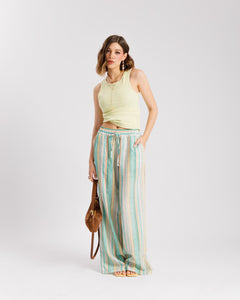Pantaloni a righe VERDE - 11625