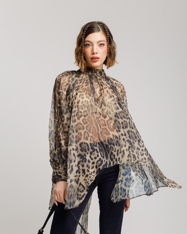 Camicia volume animalier - H13568