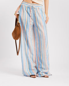 Pantaloni a righe AZZURRO - 11625