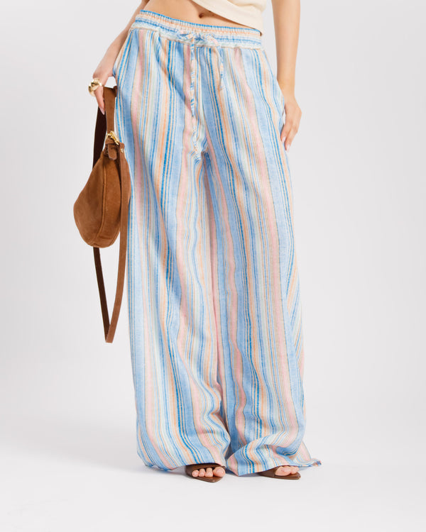 Pantaloni a righe AZZURRO - 11625