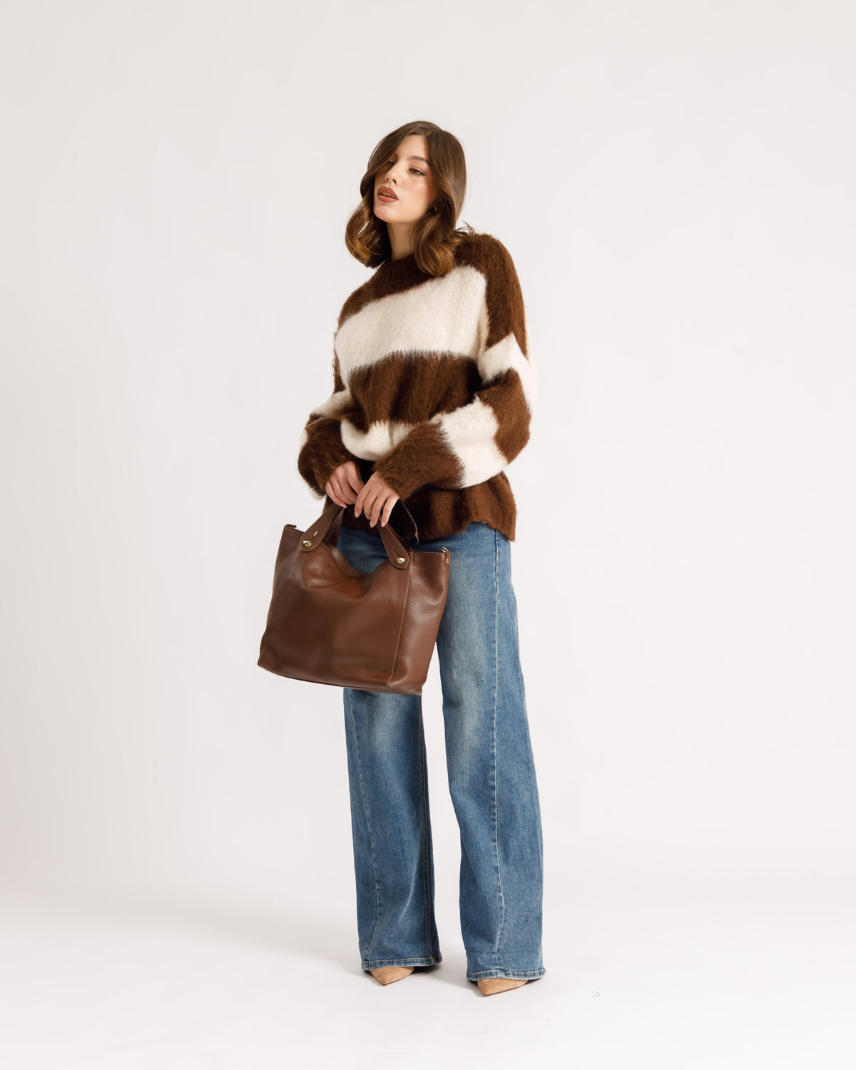Maglione morbido a righe - T3470