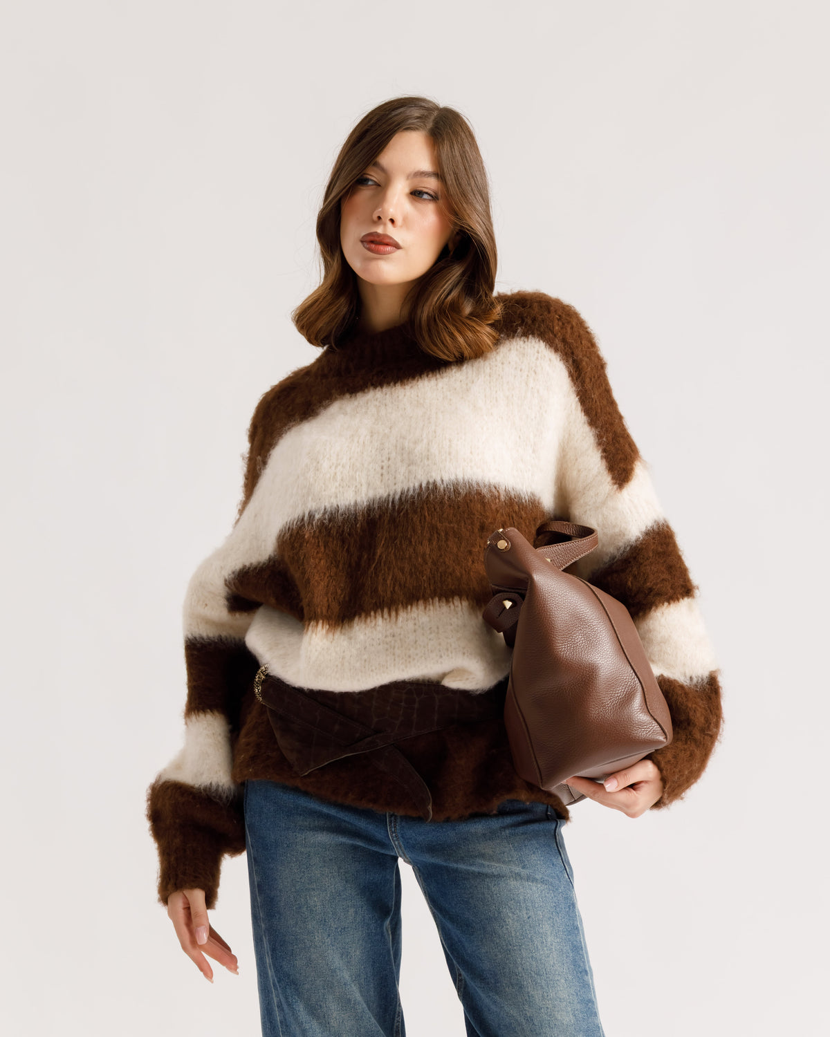 Maglione morbido a righe - T3470