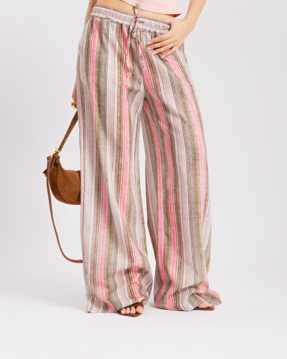 Pantaloni a righe ROSA - 11625