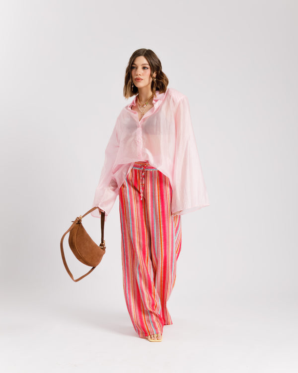 Pantaloni a righe FUCSIA - 11625