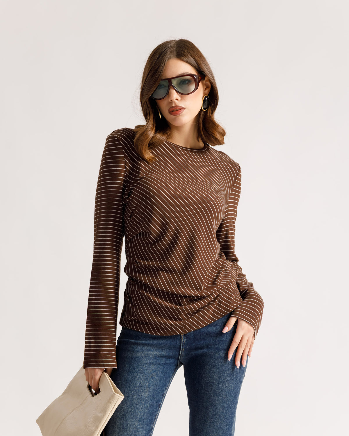 Maglia in viscosa a righe - 5663