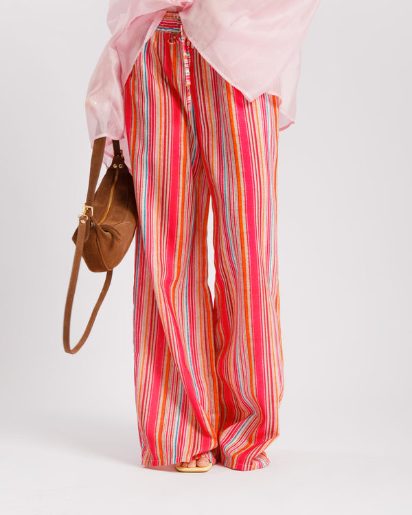 Pantaloni a righe FUCSIA - 11625