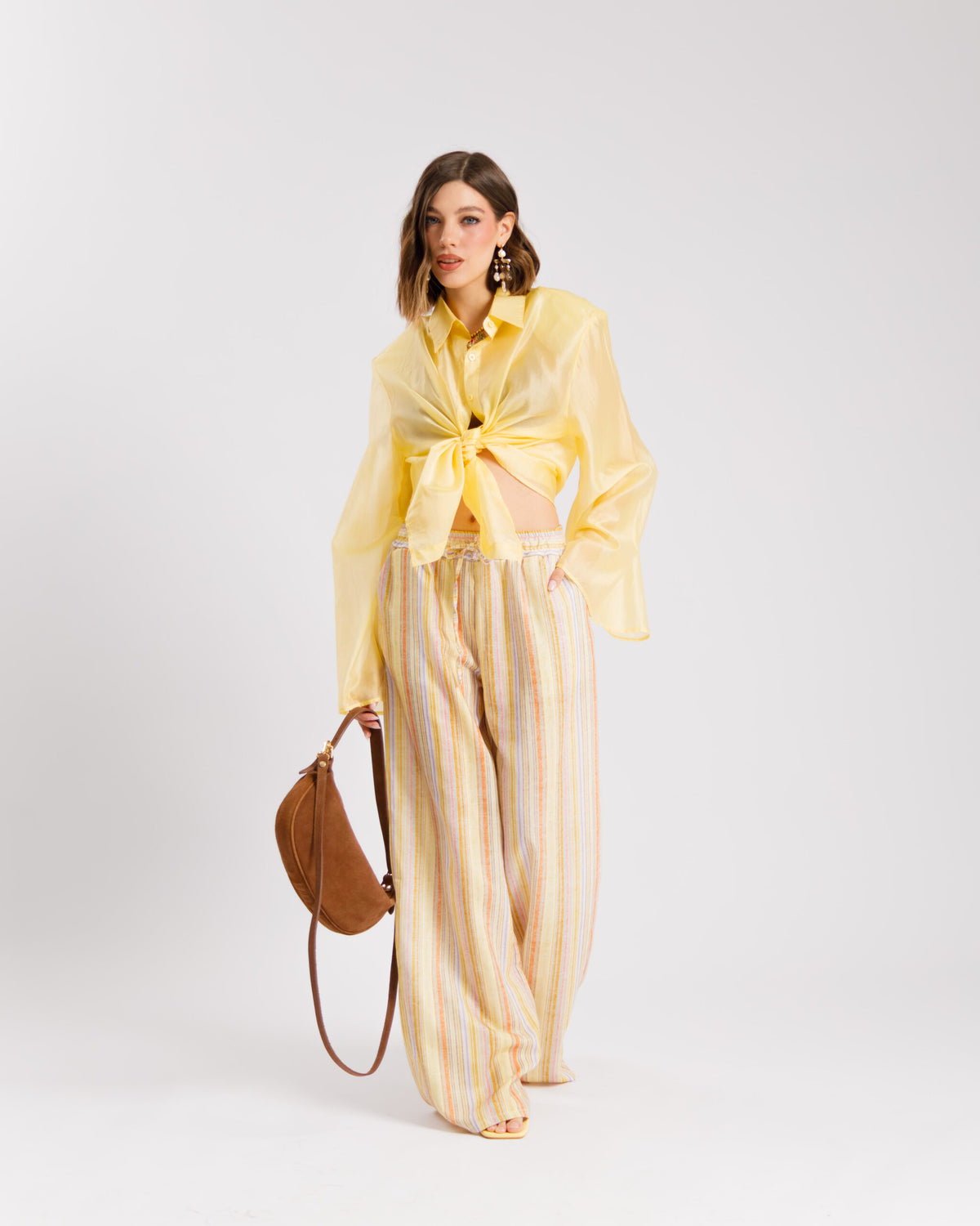 Pantaloni a righe GIALLO - 11625