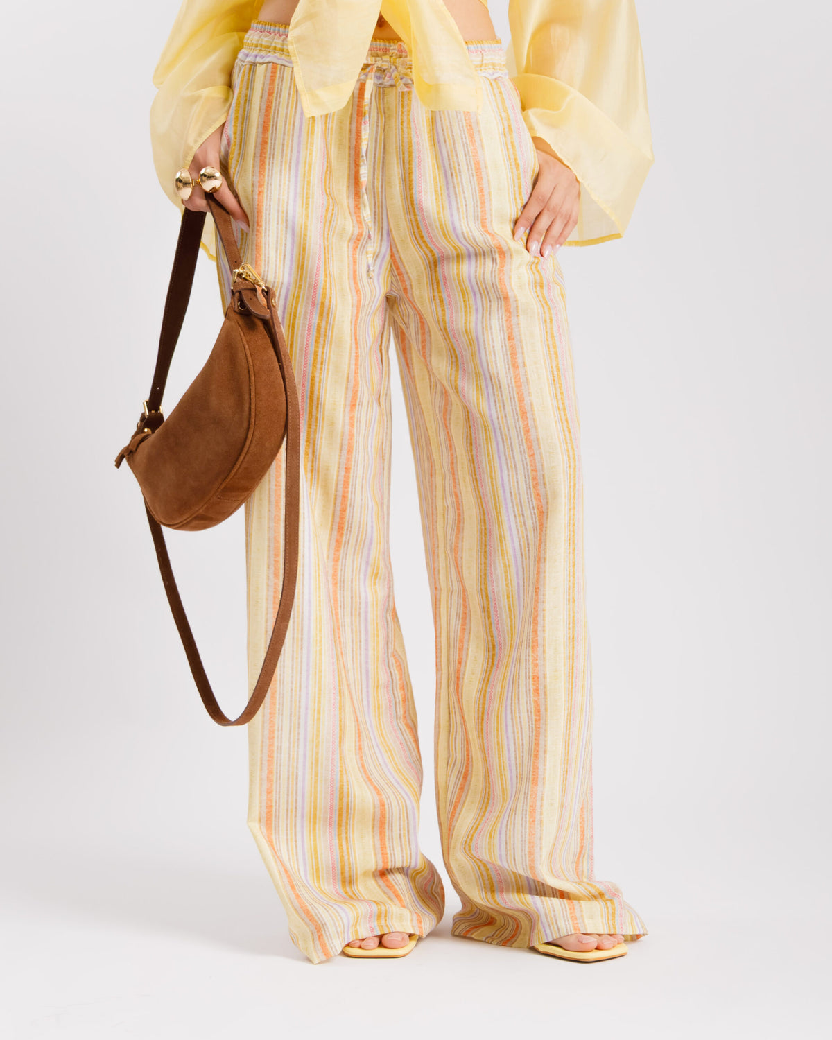Pantaloni a righe GIALLO - 11625